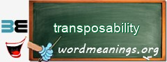 WordMeaning blackboard for transposability